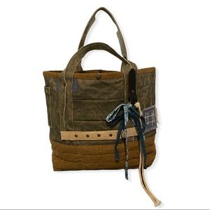 Free People Tatum Selvage Tote Mix Material Design.